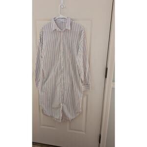 Felicite Striped Short Dress Oversized Cotton, Size 4, Button Down, Boho, Comfey